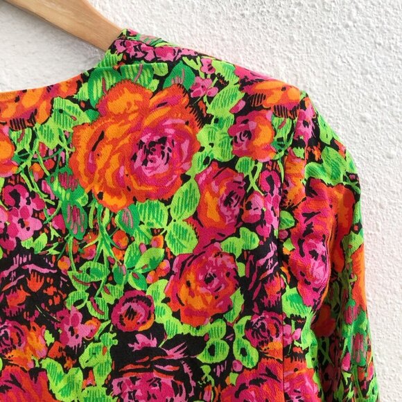 NWOT ZARA Long Sleeve Floral Print Mini Dress Size Small - Picture 5 of 11